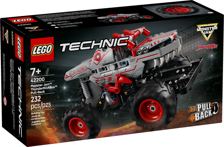 Zestaw klocków LEGO Technic Monster Jam ThunderROARus z napędem typu pull-back 232 elementy (42200) - obraz 1