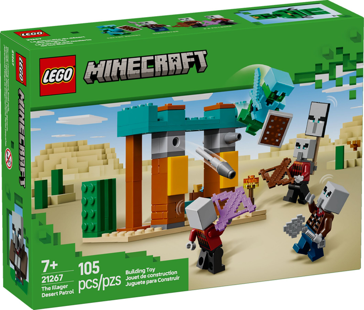 Zestaw klocków LEGO Minecraft Pustynny patrol złosadników 105 elementów (21267) - obraz 1