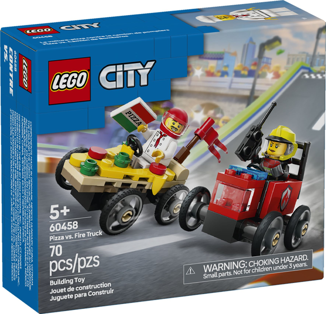 Конструктор LEGO City Перегони: Піца vs Пожежна машина 70 елементів (60458) - зображення 1