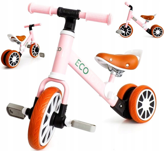 Біговел-EcoToys 2 в 1 рожевий (LC-V1307 PINK) (5903089068280) - зображення 3