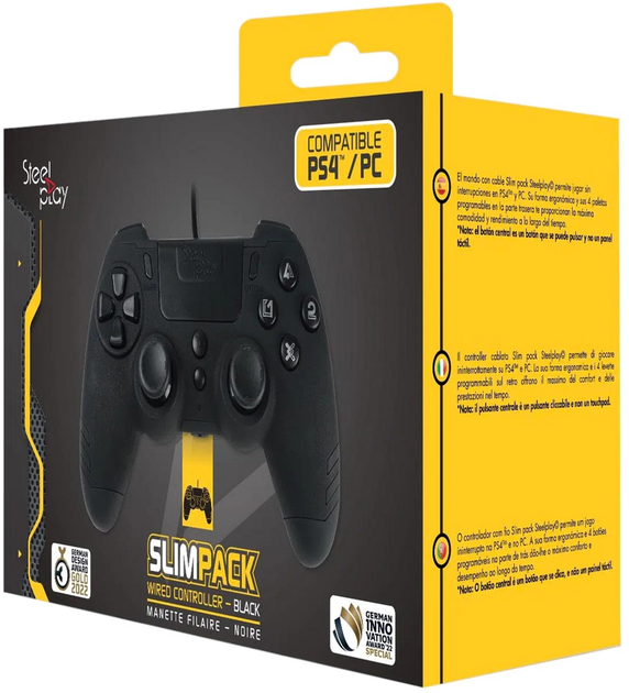 Геймпад дротовий SteelPlay Slim Pack Wired Controller Multi Ebony Black (3760352730150) - зображення 4