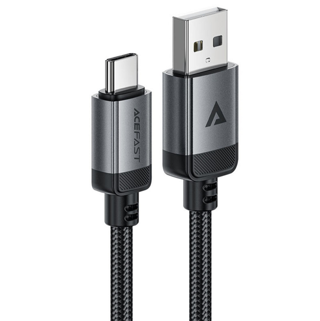 Кабель ACEFAST C20-04 USB to Type-C aluminum alloy charging data cable 1.2 м 3A Black (6974316283782) - изображение 2