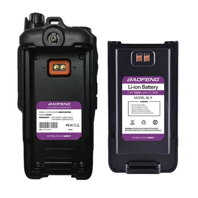 Радіостанція Baofeng UV-9R Plus MK1 UHF/VHF з шнурком Mirkit 2000000186207 - зображення 3