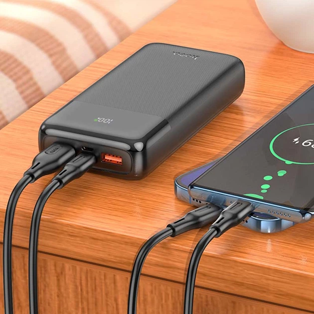 Портативний ЗП Power Bank Hoco J121A Fast 22.5W+PD20W 20000 mAh Black - зображення 2
