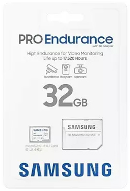Samsung PRO Endurance microSDXC 32GB UHS-I U1 V10 + SD адаптер (MB-MJ64KA/EU) - изображение 8