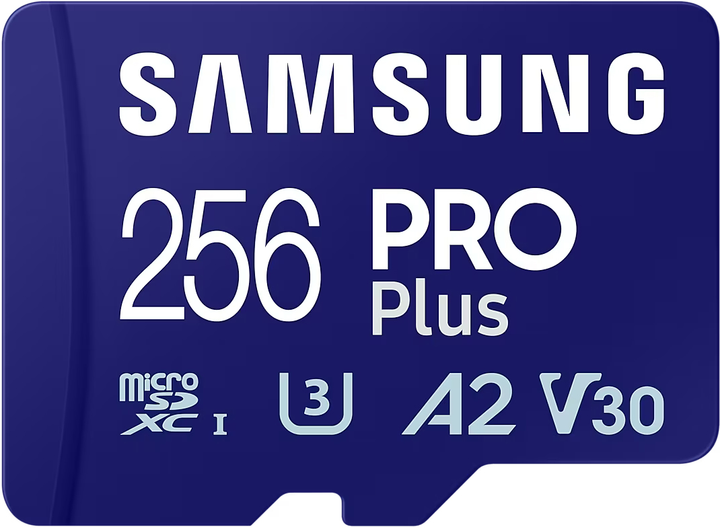Карта памяти Samsung PRO Plus microSDXC 256GB UHS-I U3 V30 A2 + SD адаптер (MB-MD256SA/EU) - изображение 2