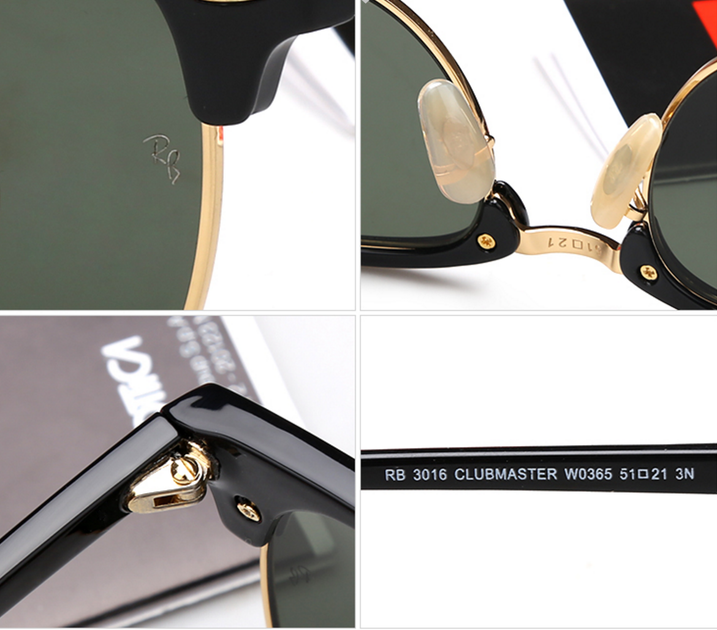Солнцезащитные очки в стиле RB 3016 clubmaster black LUX - Фото 8 Солнцезащитные очки в стиле RB 3016 clubmaster black LUX - изображение 8