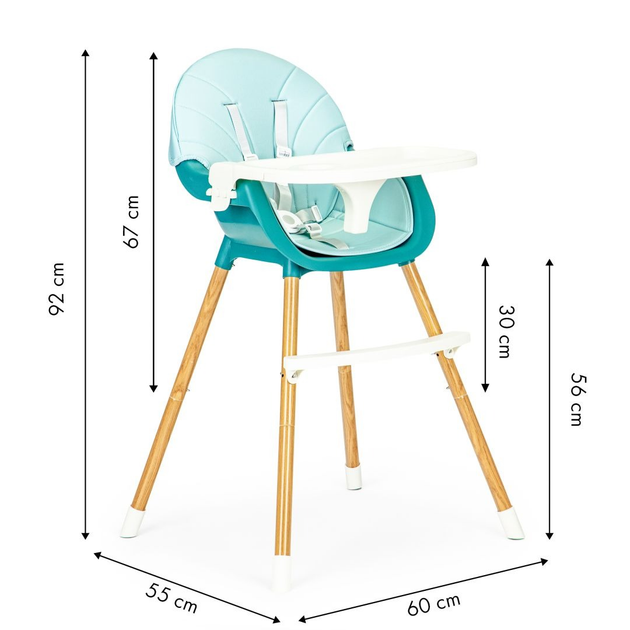 Стільчик для годування EcoToys 2 в 1 блакитний (HA-004 BLUE) (5903769972234) - зображення 14