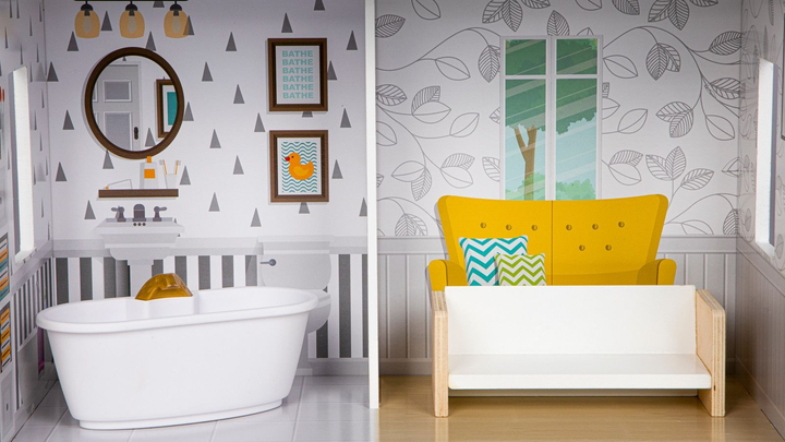 Drewniany domek dla lalek Ecotoys z mebelkami Rezydencja GRACE (8210) (5903769974894) - obraz 5