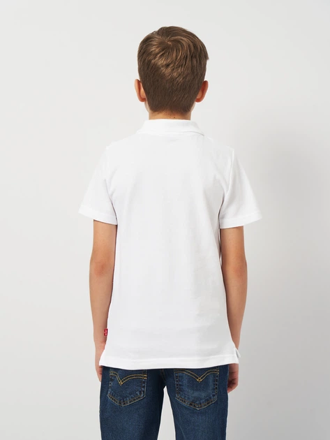 Детская футболка-поло для мальчика Levi's Lvb Back Neck Tape Polo 9EA893-W3B 134-140 см (10A) Белая (3666643005986) - изображение 2