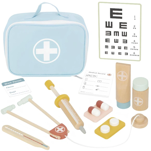 Zestaw do zabawy Tooky Toy Drewniany zestaw małego lekarza w walizce z akcesoriami (6972633378365) - obraz 2