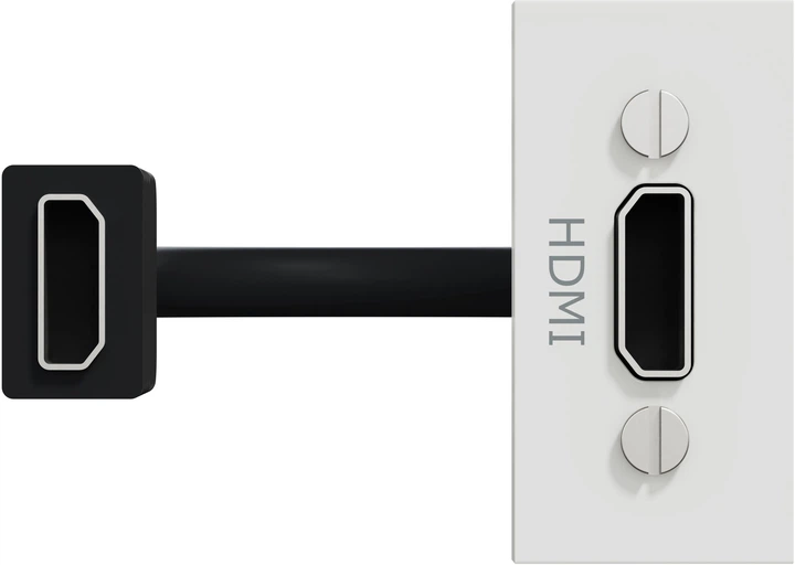 Розетка HDMI Schneider Electric Unica New 1 модуль Белая (NU343018) - изображение 3