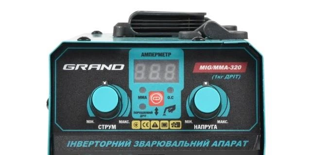 Напівавтомат зварювальний інверторний Grand MIG/MMA/-320(флюсовим дротом без газу знімний рукав електродом) - Фото 6 Напівавтомат зварювальний інверторний Grand MIG/MMA/-320(флюсовим дротом без газу знімний рукав електродом) - зображення 6