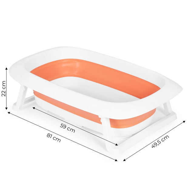 Wanienka dla dzieci EcoToys składana z odpływem Krówka 81 cm pomarańczowa (HA-B31 ORANGE) (5903769977024) - obraz 10