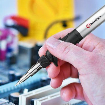 Микрогорелка Intertool 12 мл 210 -1300 °C газовый паяльник с пьезоподжигом и регулировкой в кейсе с насадками (000065658) - изображение 7
