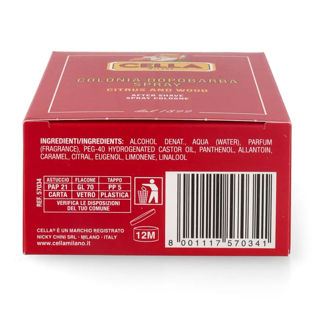 Одеколон Cella Aftershave Cologne Spray Citrus and Wood 100 мл - Фото 4 Одеколон Cella Aftershave Cologne Spray Citrus and Wood 100 мл - изображение 4