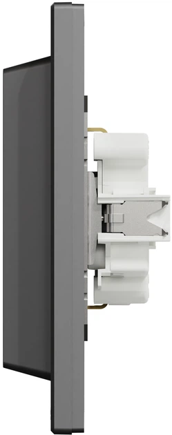 Розетка двойная Schneider Electric Asfora с заземляющим контактом Антрацит (EPH9900171) - изображение 2