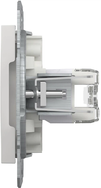 Розетка Schneider Electric Asfora RJ45 двойная тип UTP категория 6 Белая без рамки (EPH4870121) - изображение 4