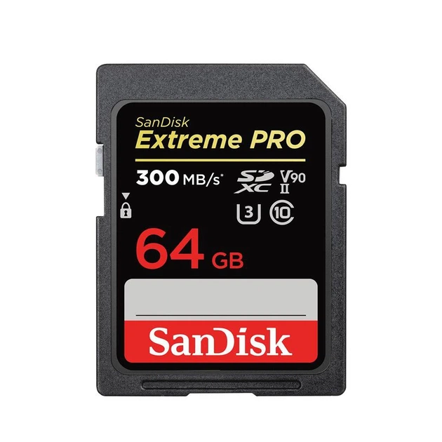 Карта памяти SanDisk 64ГБ SDHC U3 300 MB/s Extreme Pro для видеокамер и фотоаппаратов - Фото 1 Карта памяти SanDisk 64ГБ SDHC U3 300 MB/s Extreme Pro для видеокамер и фотоаппаратов - изображение 1
