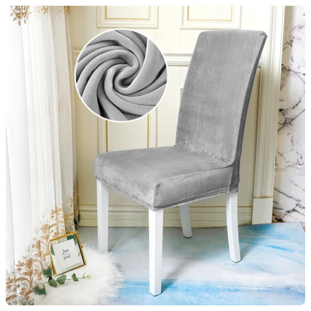Вельветовый чехол для стула Diana Textile Velvet 48x55 см, Світло-Сірий - изображение 2
