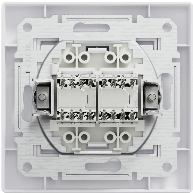 Розетка двойная компьютерная Schneider Electric Asfora RJ45 5 категория UTP Белая с рамкой (EPH4400121) - Фото 6 Розетка двойная компьютерная Schneider Electric Asfora RJ45 5 категория UTP Белая с рамкой (EPH4400121) - изображение 6