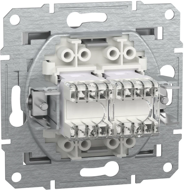 Розетка двойная компьютерная Schneider Electric Asfora RJ45 5 категория UTP Серебристая (EPH4400161) - Фото 6 Розетка двойная компьютерная Schneider Electric Asfora RJ45 5 категория UTP Серебристая (EPH4400161) - изображение 6