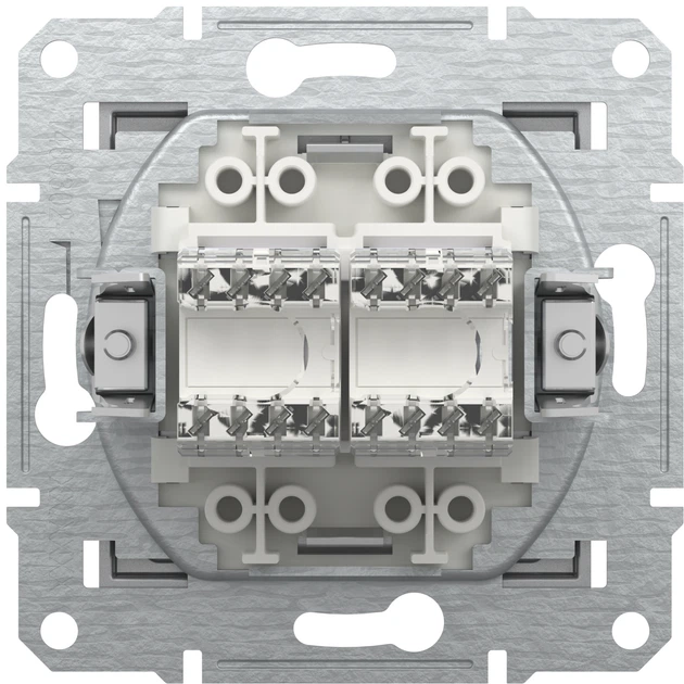 Розетка двойная компьютерная Schneider Electric Asfora RJ45 5 категория UTP Серебристая (EPH4400161) - изображение 7