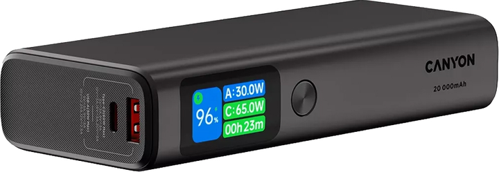 Powerbank Canyon OnPower 230 TFT 20000 mAh PD130W Dark Grey (CNE-CPB230DG) - obraz 5