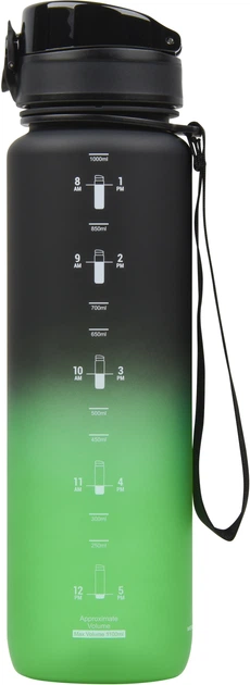 Бутылка для воды Uzspace Frosted 3038 1000 мл Черно-зеленая (6955482333082) - изображение 2