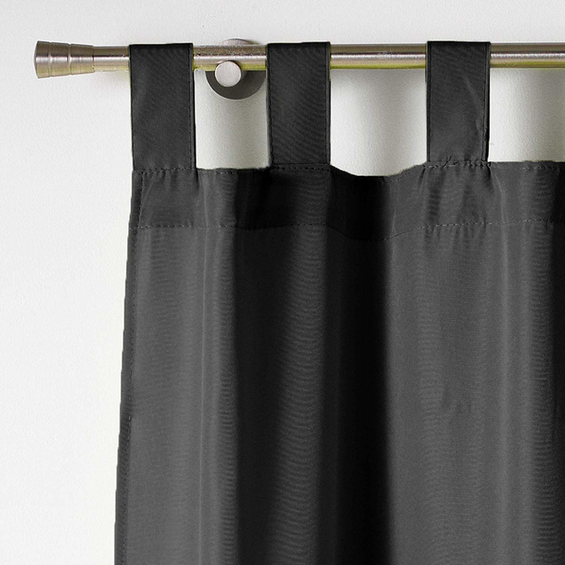 Штора на підтяжках Douceur d'interieur Essentiel 140 x 260 см чорна (3574386008327) - зображення 3