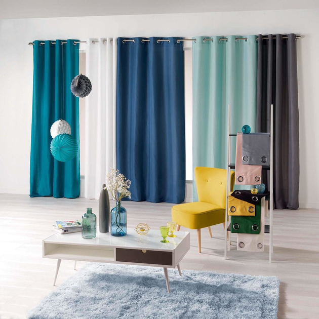 Штора Douceur d'interieur Absolu на люверсах 140 x 260 см чорна (3574386072366) - зображення 4