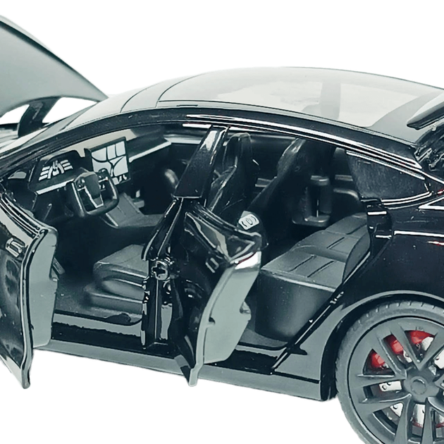 Машинка Автопром "Tesla Модель S с зарядной станцией" черная, 1:24 (18 см) AP7713-4 - изображение 3