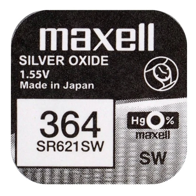 Батарейка для часов серебряно-цинковая Maxell 364 SR621SW G1 AG1 164 1.55V 1 шт. (3365) - Фото 1 Батарейка для часов серебряно-цинковая Maxell 364 SR621SW G1 AG1 164 1.55V 1 шт. (3365) - изображение 1