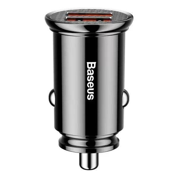Автомобільний зарядний пристрій Baseus Circular Plastic 30W 2USB Швидка зарядка QC 3.0 (CCALL-YD01) Black - Фото 4 Автомобільний зарядний пристрій Baseus Circular Plastic 30W 2USB Швидка зарядка QC 3.0 (CCALL-YD01) Black - зображення 4