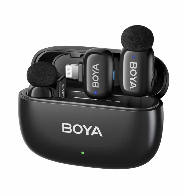 Петличний мікрофон BOYA mini Lightning (2 шт. з зарядним кейсом) для iPhone, професійний бездротовий (50044) - зображення 4