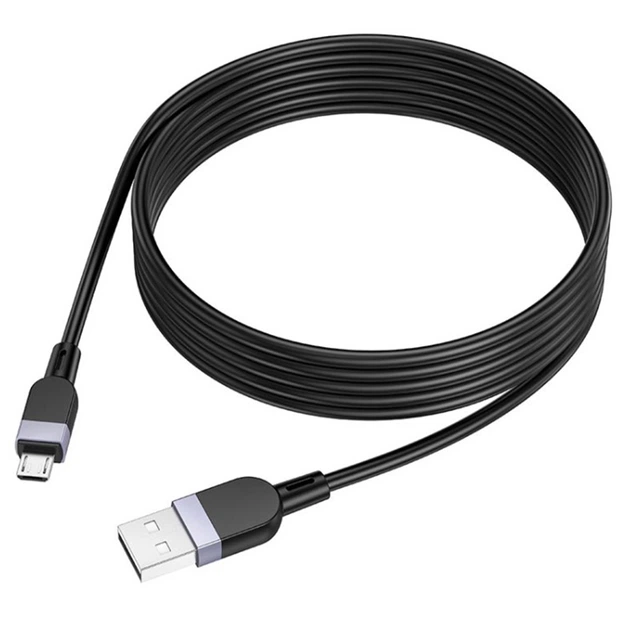 Кабель Hoco X109 Silicone USB to MicroUSB 2.4A 3m, Black - Фото 3 Кабель Hoco X109 Silicone USB to MicroUSB 2.4A 3m, Black - зображення 3