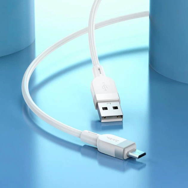 Кабель Hoco X109 Silicone USB to MicroUSB 2.4A, White - Фото 3 Кабель Hoco X109 Silicone USB to MicroUSB 2.4A, White - изображение 3