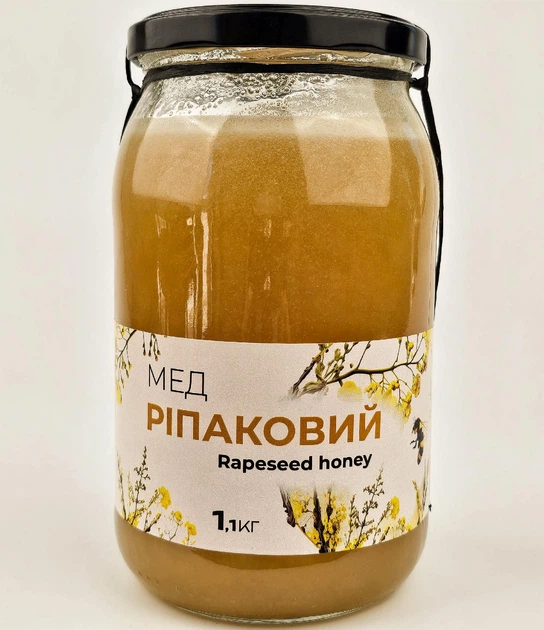 Мед рапсовый ЭКО-МедОК, 1,1 кг - Фото 1 Мед рапсовый ЭКО-МедОК, 1,1 кг - изображение 1