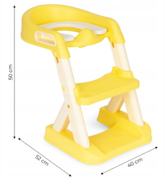 Nakładka na toaletę ze schodkami EcoToys biało-żółta (5903769978991) - obraz 5
