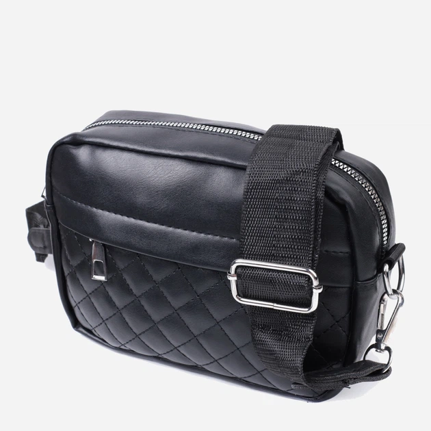 Сумка кросс-боди через плечо женская маленькая Vintage leather-22796 Черная - Фото 6 Сумка кросс-боди через плечо женская маленькая Vintage leather-22796 Черная - изображение 6