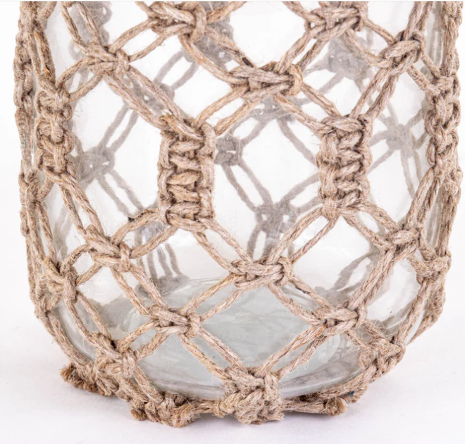 Ваза Home & Styling Collection скляна з плетеним шнуром 24 см (8721037048545) - зображення 3