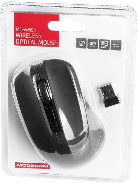 Mysz Modecom MC-WM9.1 Wireless Black (M-MC-0WM9.1-100) - obraz 5