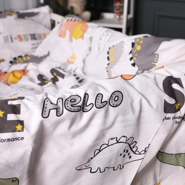 Простирадло MirSon Ranforce Elite 17-0698 Smoky Dinosaurs 110х160 см (2200010459838) - зображення 3