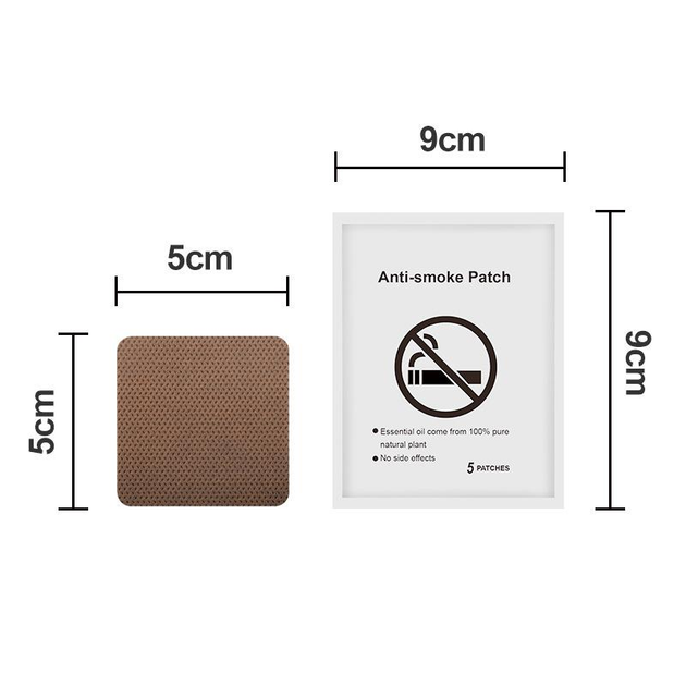Пластирі від куріння Anti-smoke Patch 5 шт нікотиновий пластир для контролю нікотинової залежності - зображення 3