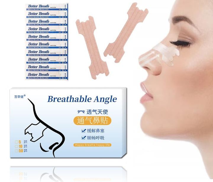 Смужки для носа антихрап для полегшення дихання Breathable Angle 10 штук - зображення 1