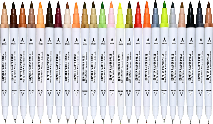 Markery dwustronne cieliste Peter Pauper Press Dual-Tip 24 szt (9781441342522) - obraz 4