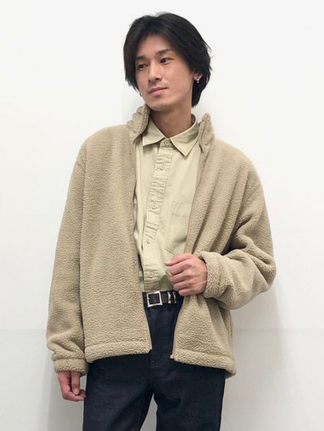 Куртка демисезонная Шерпа мужская Uniqlo 248186568 M Бежевая (1159826133) 