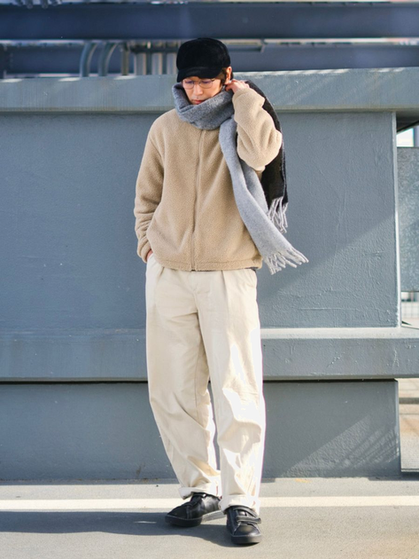 Куртка демисезонная Шерпа мужская Uniqlo 248186568 M Бежевая (1159826133) - изображение 5