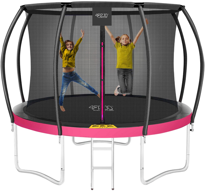 Батут із внутрішньою сіткою 4FIZJO PRO 10FT 312 см Black/Pink (P-5907739314604) - зображення 1