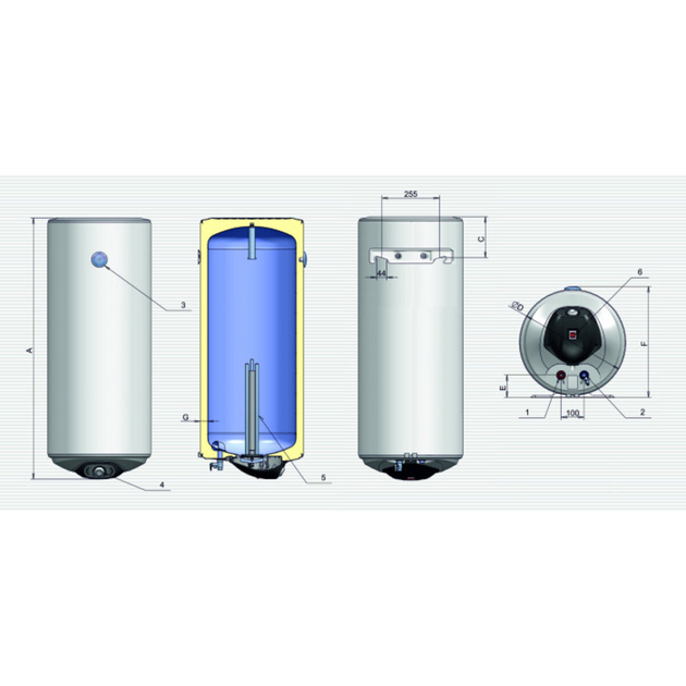 Водонагреватель Eldom Eureka 150 2x1.0 kW WV15046D - изображение 10